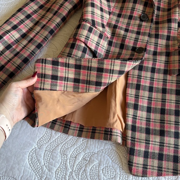 Michael Kors Collection - Plaid Wool Blazer - Rosewood - Picture 11 of 16